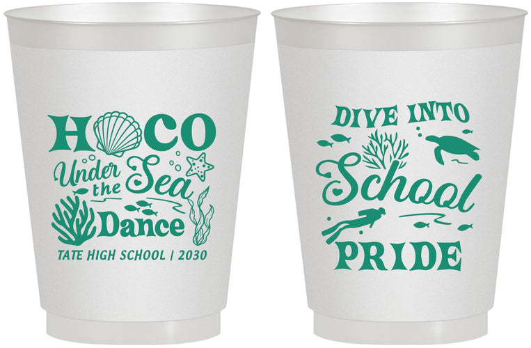 Personalized Homecoming 16 oz Frosted Cups - Hoco Under The Sea | 330000