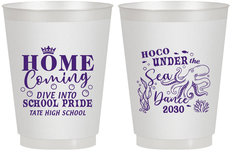 Personalized Homecoming 16 oz Frosted Cups - Under The Sea Dance | 330002