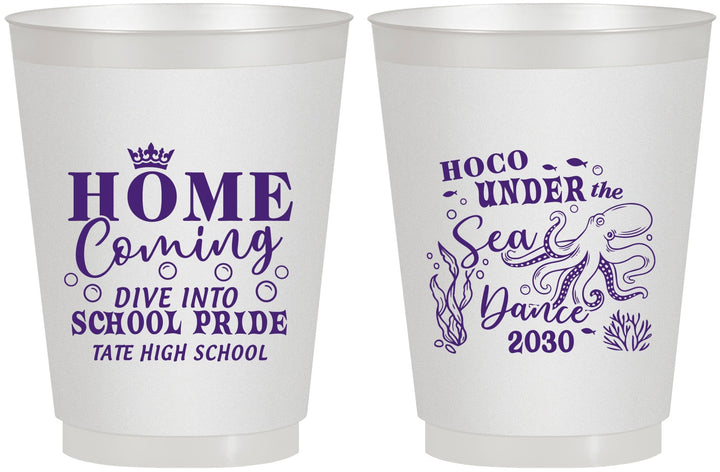 Personalized Homecoming 16 oz Frosted Cups - Under The Sea Dance | 330002