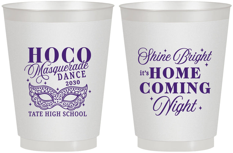 Personalized Homecoming 16 oz Frosted Cups - Hoco Masquerade Dance | 330009