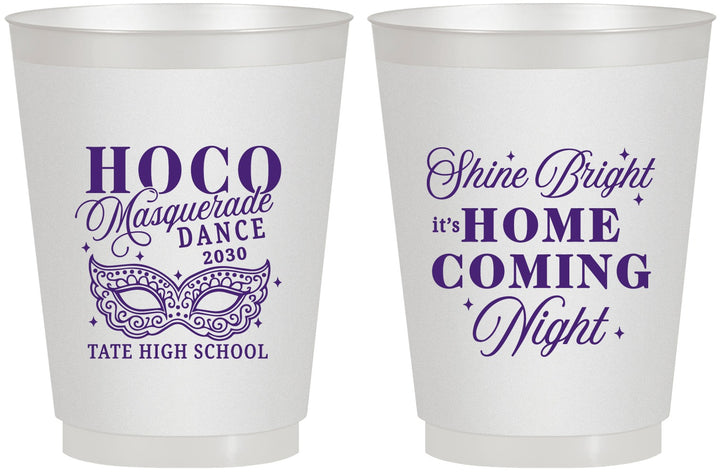 Personalized Homecoming 16 oz Frosted Cups - Hoco Masquerade Dance | 330009