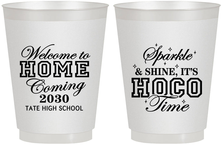 Personalized Homecoming 16 oz Frosted Cups - Sparkle Shine Hoco Time | 330017
