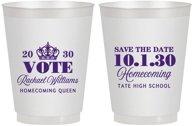Personalized Homecoming 16 oz Frosted Cups - Hoco Queen Vote | 330020