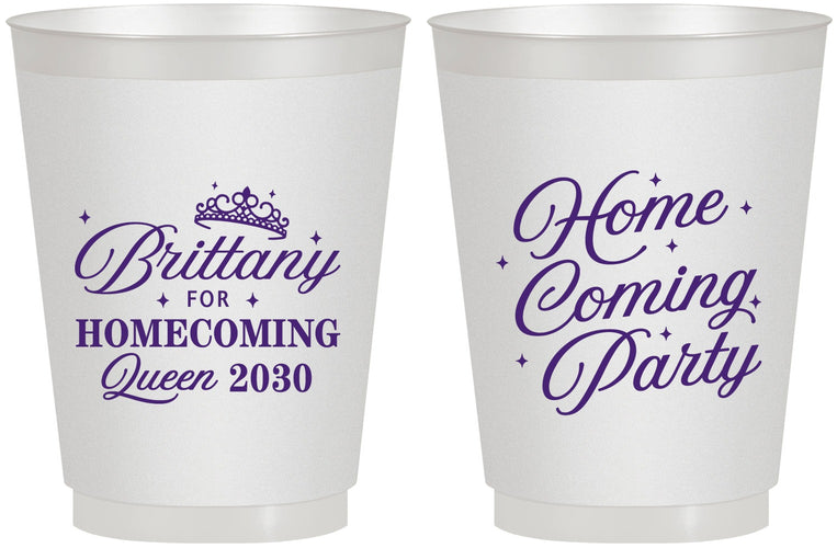 Personalized Homecoming 16 oz Frosted Cups - Hoco Queen Vote | 330022