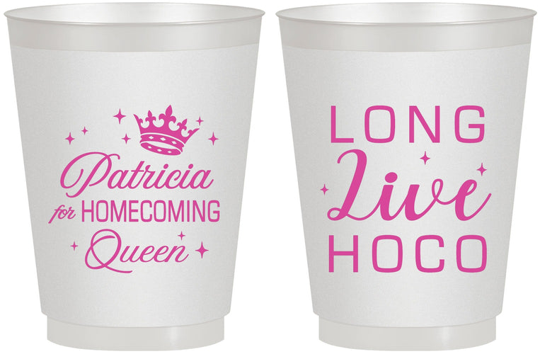 Personalized Homecoming 16 oz Frosted Cups - Hoco Queen Vote | 330026