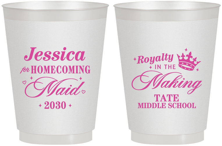 Personalized Homecoming 16 oz Frosted Cups - Hoco Maid Vote | 330029