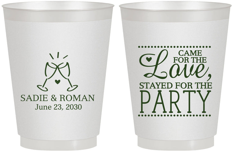 Personalized Wedding 16 oz Frosted Cups - Love Party | 331