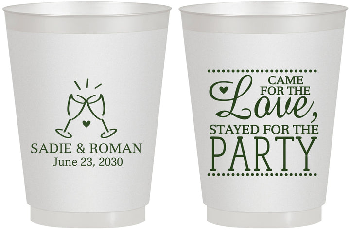 Personalized Wedding 16 oz Frosted Cups - Love Party | 331