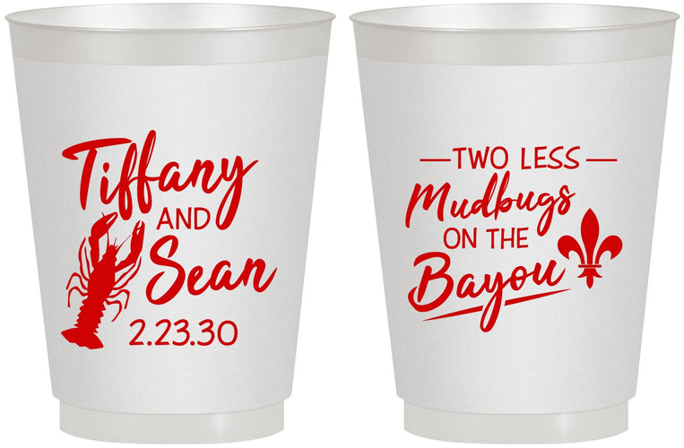 Personalized Wedding 16 oz Frosted Cups - Crawfish Boil Mudbugs | 336