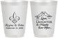 Personalized Wedding 16 oz Frosted Cups - Love Laughter Happily | 338
