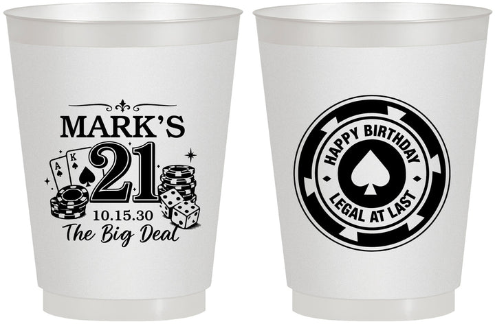Personalized 21st Birthday 16 oz Frosted Cups - Legal At Last Vegas | 340004