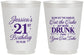 Personalized 21st Birthday 16 oz Frosted Cups - Candles Cake Drunk | 340010
