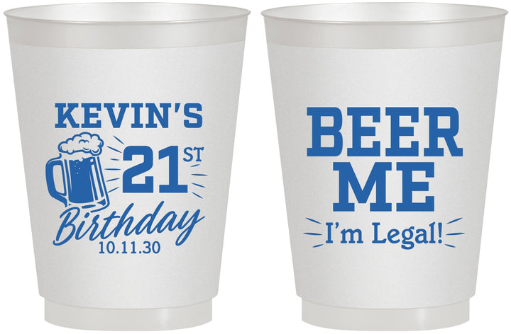 Personalized 21st Birthday 16 oz Frosted Cups - Beer Me I Am Legal | 340014