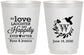 Personalized Wedding 16 oz Frosted Cups - Love Laughter Happily | 345
