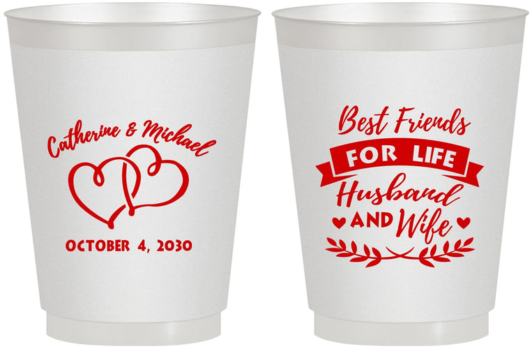Personalized Wedding 16 oz Frosted Cups - Best Friends For Life | 349
