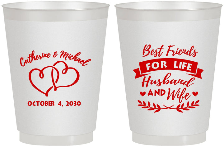 Personalized Wedding 16 oz Frosted Cups - Best Friends For Life | 349
