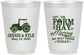 Personalized Wedding 16 oz Frosted Cups - Left The Farm Tractor | 351