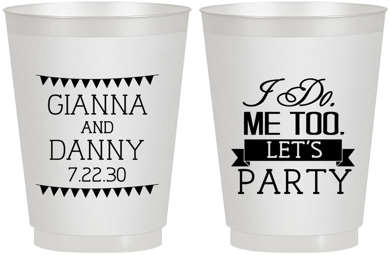 Personalized Wedding 16 oz Frosted Cups - I Do Me Too | 363