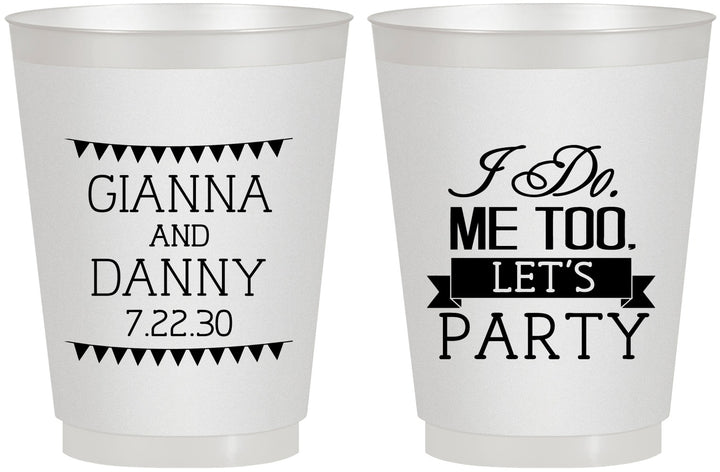 Personalized Wedding 16 oz Frosted Cups - I Do Me Too | 363