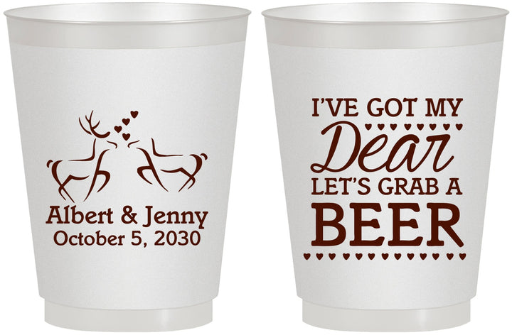 Personalized Wedding 16 oz Frosted Cups - Dear Beer | 372