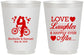 Personalized Wedding 16 oz Frosted Cups - Love Laughter Happily | 376