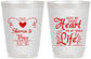 Personalized Wedding 16 oz Frosted Cups - Heart Life | 387