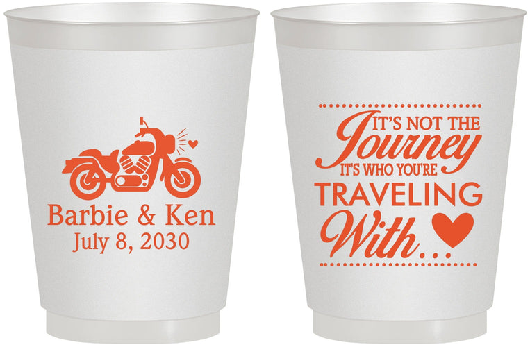 Personalized Wedding 16 oz Frosted Cups - Journey Traveling With | 388
