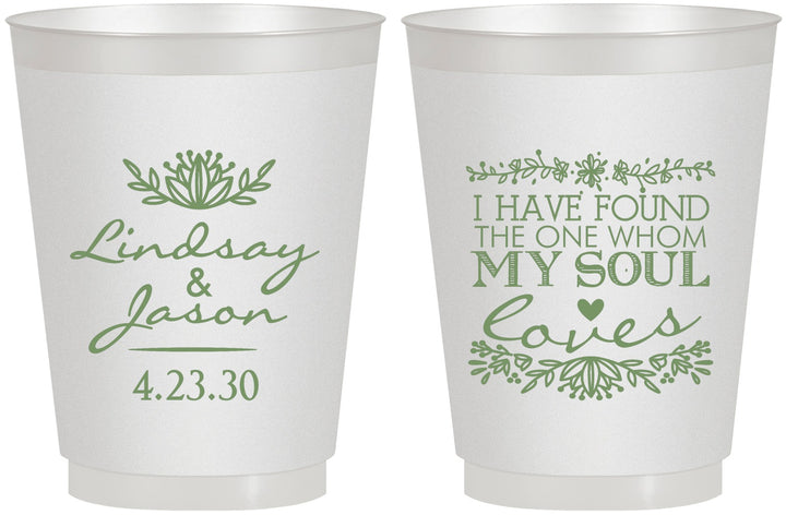 Personalized Wedding 16 oz Frosted Cups - Found My Soul | 390