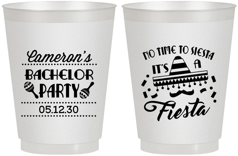 Personalized Bachelor Party 16 oz Frosted Cups - Siesta Fiesta Mexican | 40000