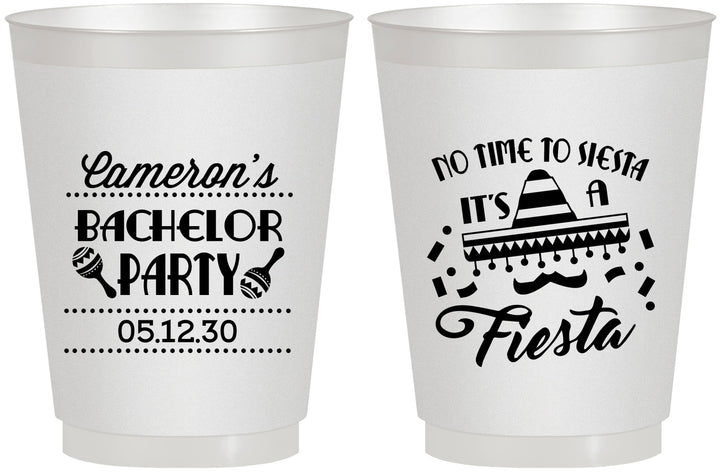 Personalized Bachelor Party 16 oz Frosted Cups - Siesta Fiesta Mexican | 40000
