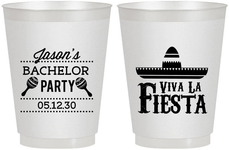 Personalized Bachelor Party 16 oz Frosted Cups - Viva La Fiesta Mexican | 40001