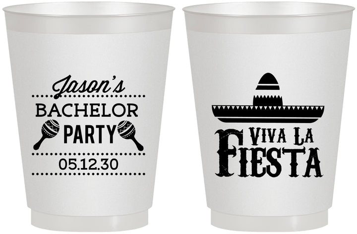 Personalized Bachelor Party 16 oz Frosted Cups - Viva La Fiesta Mexican | 40001