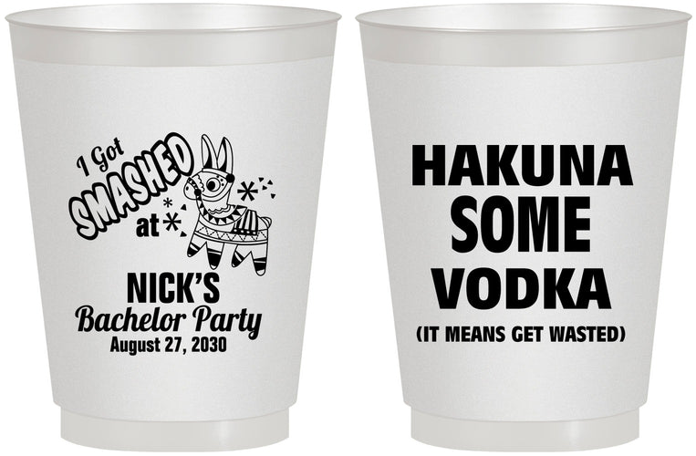 Personalized Bachelor Party 16 oz Frosted Cups - Fiesta Mexican | 40004