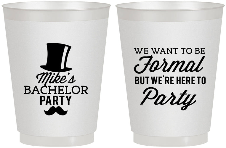 Personalized Bachelor Party 16 oz Frosted Cups - Formal | 40007