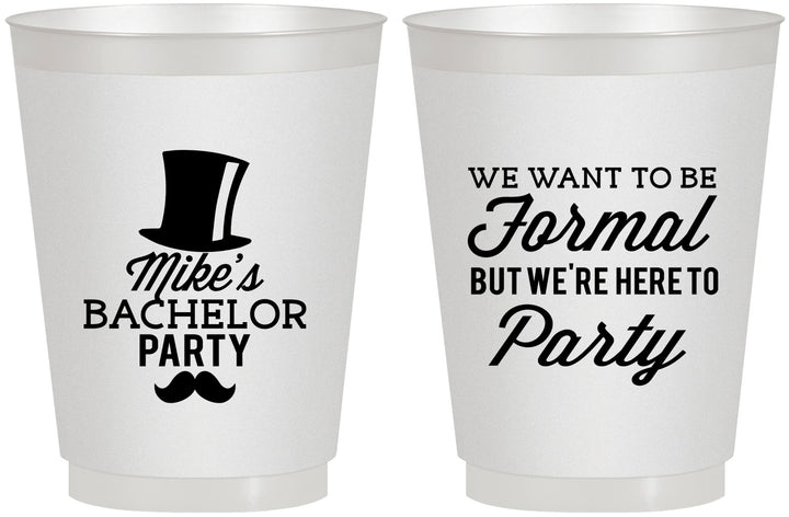 Personalized Bachelor Party 16 oz Frosted Cups - Formal | 40007