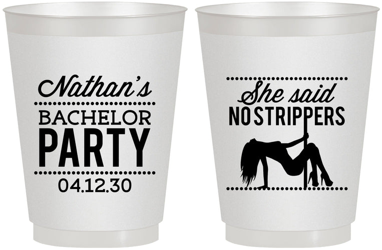 Personalized Bachelor Party 16 oz Frosted Cups - Strip Club | 40008