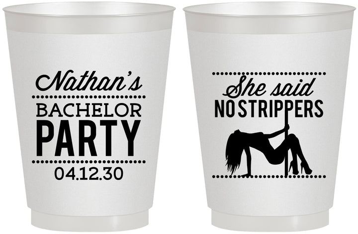 Personalized Bachelor Party 16 oz Frosted Cups - Strip Club | 40008