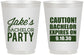 Personalized Bachelor Party 16 oz Frosted Cups - Caution Expires On | 40009