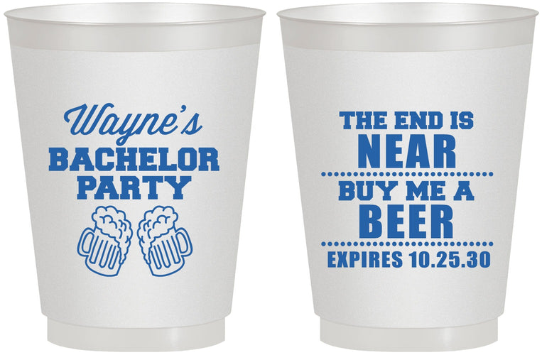 Personalized Bachelor Party 16 oz Frosted Cups - Beer | 40014