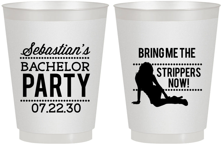 Personalized Bachelor Party 16 oz Frosted Cups - Strip Club | 40017