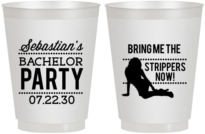 Personalized Bachelor Party 16 oz Frosted Cups - Strip Club | 40017