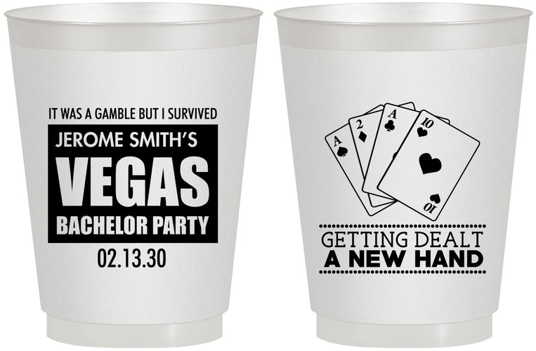 Personalized Bachelor Party 16 oz Frosted Cups - Las Vegas | 40026