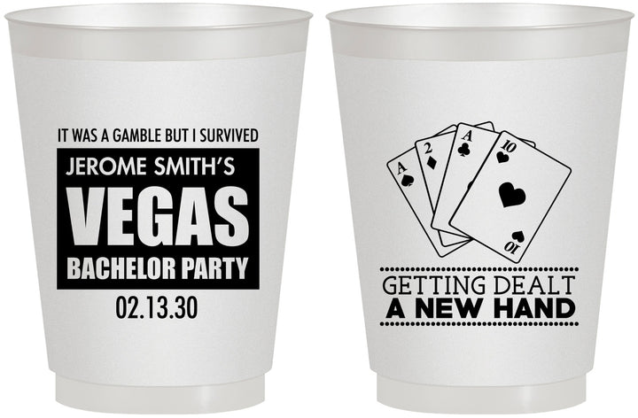Personalized Bachelor Party 16 oz Frosted Cups - Las Vegas | 40026