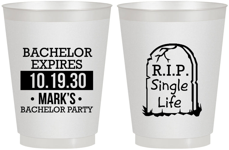 Personalized Bachelor Party 16 oz Frosted Cups - Rip Single Life | 40028