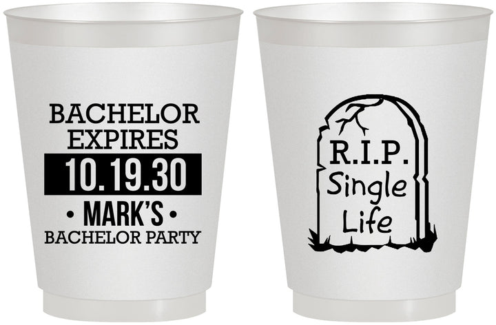 Personalized Bachelor Party 16 oz Frosted Cups - Rip Single Life | 40028
