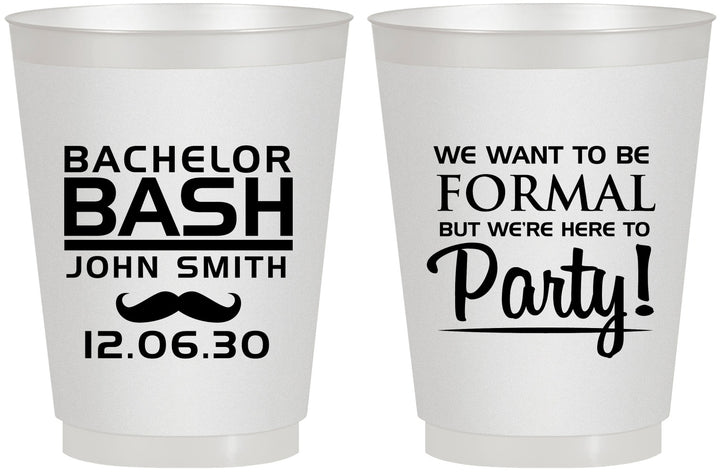 Personalized Bachelor Party 16 oz Frosted Cups - Formal | 40030