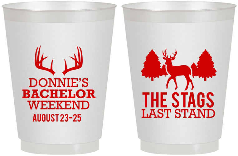 Personalized Bachelor Party 16 oz Frosted Cups - Stags Last Stand | 40033