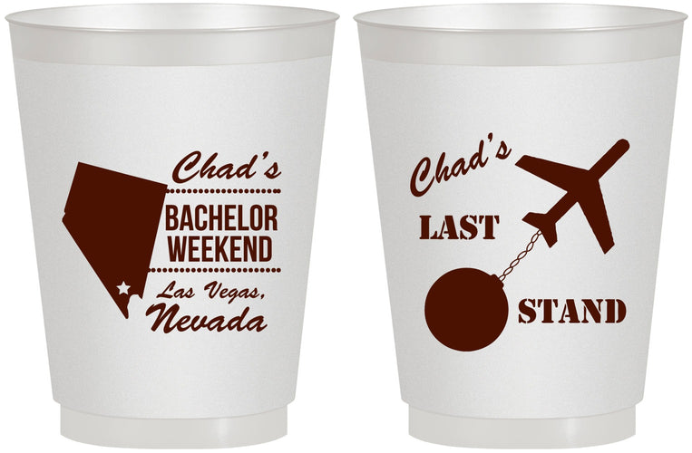 Personalized Bachelor Party 16 oz Frosted Cups - Last Stand | 40034
