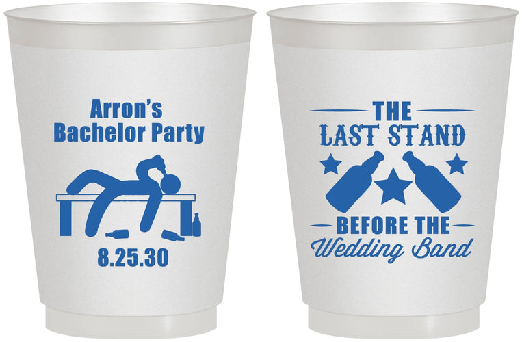 Personalized Bachelor Party 16 oz Frosted Cups - The Last Stand | 40035