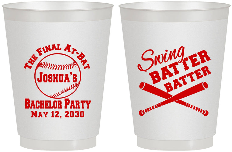 Personalized Bachelor Party 16 oz Frosted Cups - Baseball | 40038